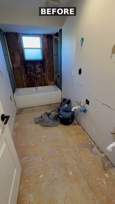Bathroom stripped down during demolition